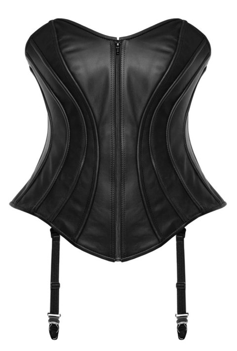 ZADO Gorset skorzany czarny z paskami do pończoch 2XL model Nappa ZADO Gorset skorzany czarny z paskami do pończoch 2XL model Nappa