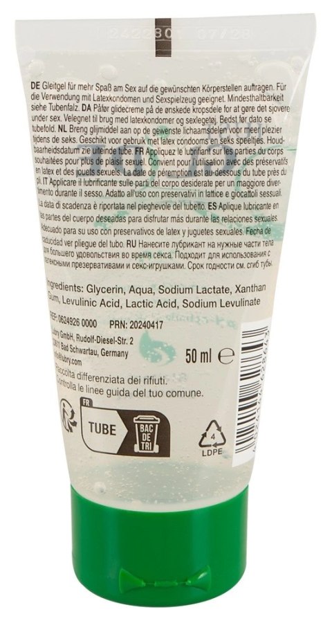 Just Glide Bio żel nawilżający wodny organiczny 50 ml Green-PE Just Glide Bio żel nawilżający wodny organiczny 50 ml Green-PE