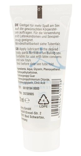 Just Glide Waterbased Żel Nawilżający 20ml Wegański Bez Smaku