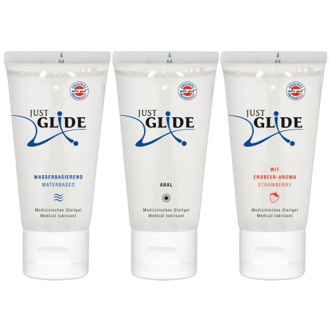Just Glide Zestaw 3x200 ml Lubrykanty na bazie wody - Anal, Toys, Waterbased Just Glide Zestaw 3x200 ml Lubrykanty na bazie wody - Anal, Toys, Waterbased