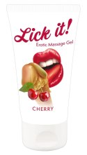 Lick It Żel do masażu wiśniowy 50ml - wegański, na bazie wody