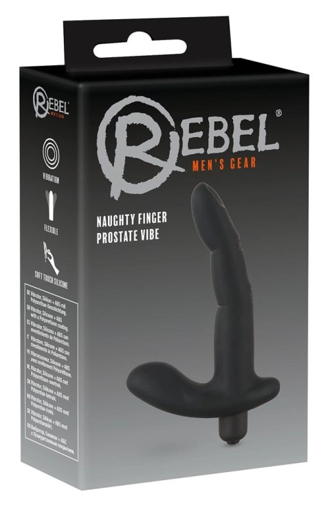 Rebel Wibrator Elastyczny Czarny do Masażu Prostaty i Punktu-G 13,8 cm Rebel Wibrator Elastyczny Czarny do Masażu Prostaty i Punktu-G 13,8 cm