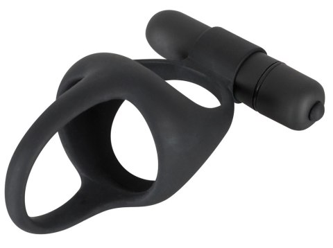 Black Velvets pierścień silikonowy z mini wibratorem, czarny Black Velvets pierścień silikonowy z mini wibratorem, czarny