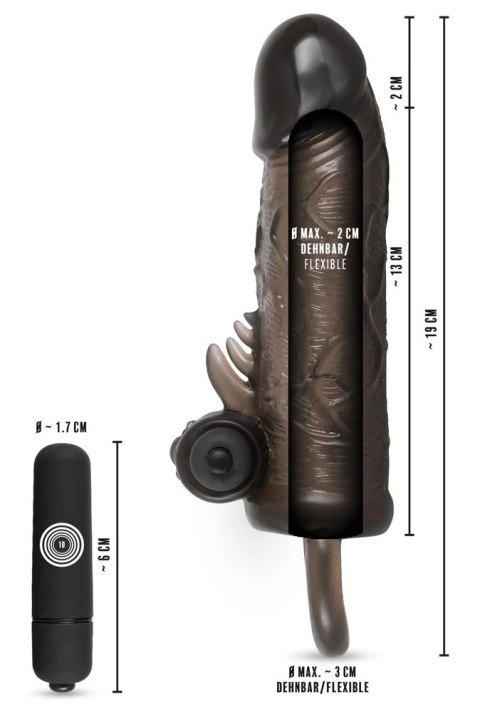 Rebel Wibrująca Nakładka 19cm z Pierścieniem - System Wibracyjny Rebel Wibrująca Nakładka 19cm z Pierścieniem - System Wibracyjny
