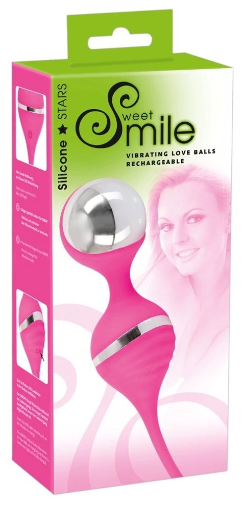 Sweet Smile Kule Treningowe Rożowe 10 Trybow Wibracji USB 18cm