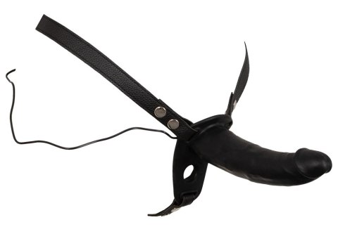 You2Toys Double Strap-On z funkcją wibracji, regulowana uprząż, czarny You2Toys Double Strap-On z funkcją wibracji, regulowana uprząż, czarny