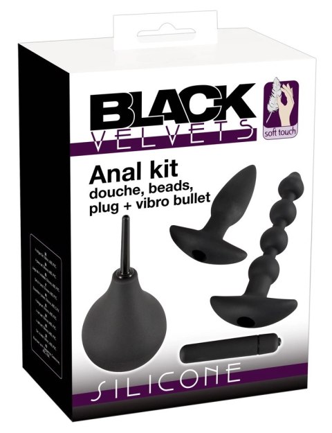 Black Velvets 4-elementowy zestaw intymny silikonowy czarny