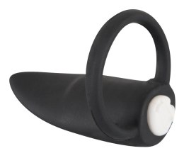 Black Velvets Mini Wibrator Palcowy Rozciągliwy Silikonowy Czarny 6cm