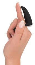 Black Velvets Mini Wibrator Palcowy Rozciągliwy Silikonowy Czarny 6cm