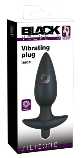 Black Velvets duża wtyczka analna z uchwytem, 17 cm, silikon, czarna