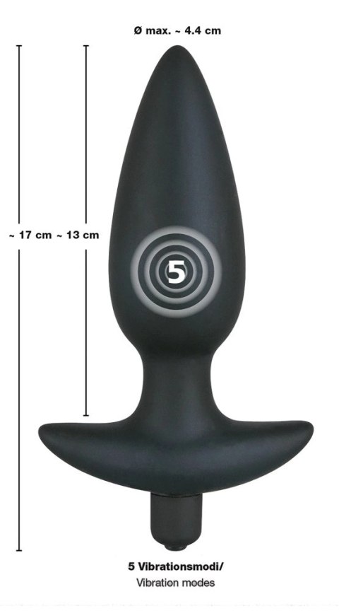 Black Velvets duża wtyczka analna z uchwytem, 17 cm, silikon, czarna Black Velvets duża wtyczka analna z uchwytem, 17 cm, silikon, czarna