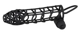 Black Velvets elastyczna nakładka z mini wibratorem, czarna, 14 cm