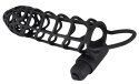 Black Velvets elastyczna nakładka z mini wibratorem, czarna, 14 cm
