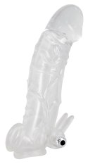 Crystal Clear - Nakładka z wibracją i osłoną, 23 cm, transparentna