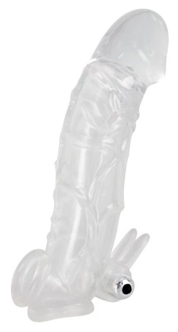 Crystal Clear - Nakładka z wibracją i osłoną, 23 cm, transparentna