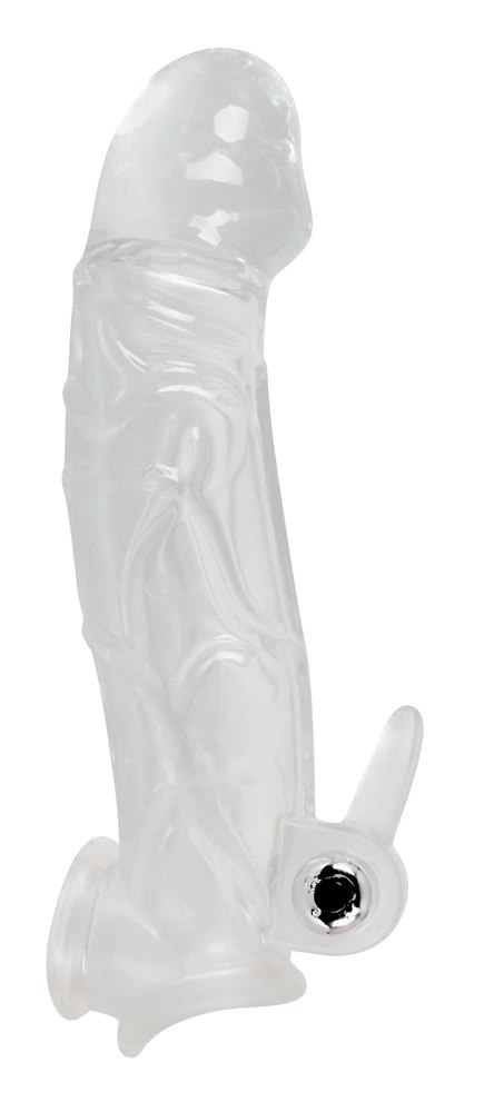 Crystal Clear - Nakładka z wibracją i osłoną, 23 cm, transparentna Crystal Clear - Nakładka z wibracją i osłoną, 23 cm, transparentna