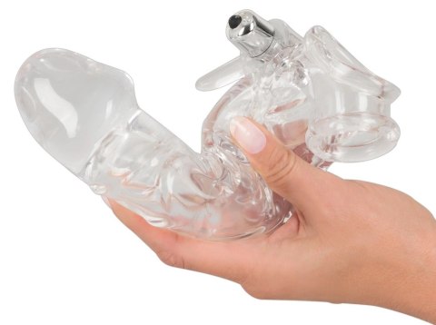 Crystal Clear - Nakładka z wibracją i osłoną, 23 cm, transparentna Crystal Clear - Nakładka z wibracją i osłoną, 23 cm, transparentna