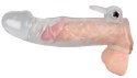 Crystal Clear - Nakładka z wibracją i osłoną, 23 cm, transparentna
