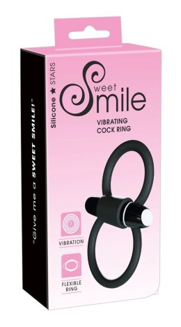 Sweet Smile Double Black Ring z Vibro-Bulletem, silikon, O 4-4,5 cm