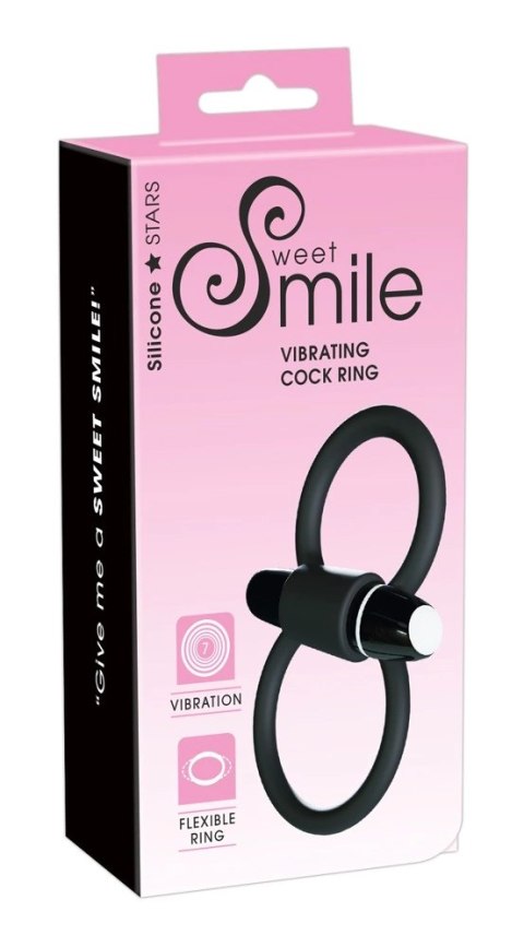 Sweet Smile Double Black Ring z Vibro-Bulletem, silikon, O 4-4,5 cm Sweet Smile Double Black Ring z Vibro-Bulletem, silikon, O 4-4,5 cm