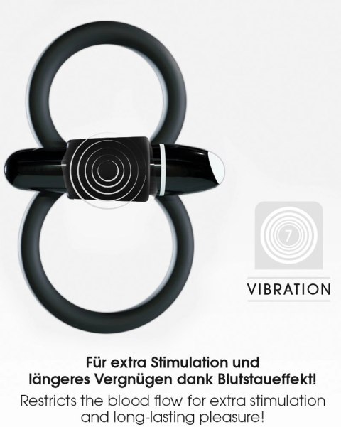 Sweet Smile Double Black Ring z Vibro-Bulletem, silikon, O 4-4,5 cm Sweet Smile Double Black Ring z Vibro-Bulletem, silikon, O 4-4,5 cm