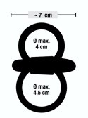 Sweet Smile Double Black Ring z Vibro-Bulletem, silikon, O 4-4,5 cm