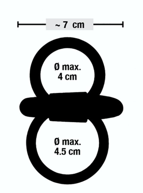 Sweet Smile Double Black Ring z Vibro-Bulletem, silikon, O 4-4,5 cm Sweet Smile Double Black Ring z Vibro-Bulletem, silikon, O 4-4,5 cm