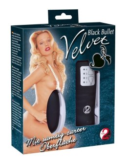 You2Toys Velvet - Jajeczko wibracyjne z pilotem, czarne 6 cm