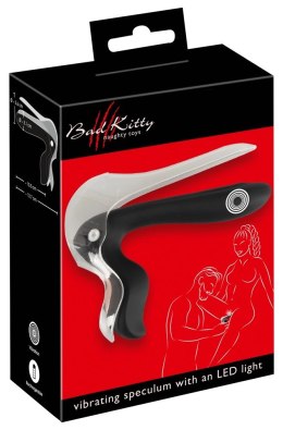 Bad Kitty Speculum LED z wibracją i regulacją, silikonowy 13,7cm