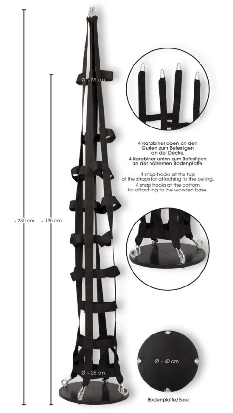Bad Kitty System Wiszących Pasow z Drewnianą Podstawą 230 cm Bad Kitty System Wiszących Pasow z Drewnianą Podstawą 230 cm
