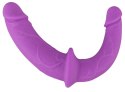 Sweet Smile Double Strap-On Fioletowy - Regulowana uprząż z silikonowymi wkładami