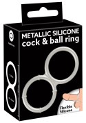 You2Toys Metallic Silicone - podwojny anatomiczny pierścień silikonowy