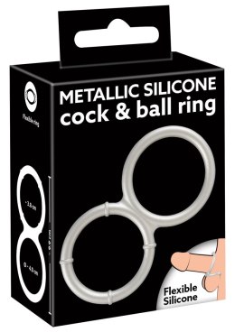 You2Toys Metallic Silicone - podwojny anatomiczny pierścień silikonowy