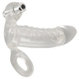 Crystal Clear Sleeve - Przezroczysty model z wibracją i pierścieniem