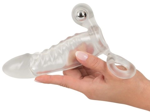 Crystal Clear Sleeve - Przezroczysty model z wibracją i pierścieniem Crystal Clear Sleeve - Przezroczysty model z wibracją i pierścieniem