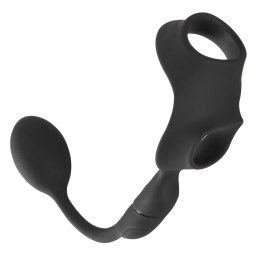 Rebel RC System - Pierścień Intymny z Wibrującą Wtyczką, Czarny, 33 cm