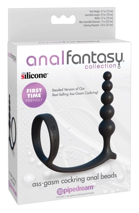 Anal Fantasy Kulowy korek z pierścieniem silikonowy 12 cm czarny