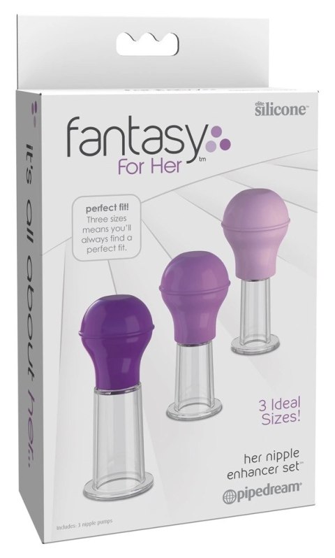 Fantasy For Her Zestaw 3 Pompek do Stymulacji - ABS/Silikon, 3 Rozmiary