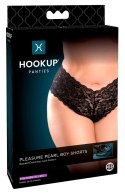 HookUp Panties Pleasure Pearls Stringi koronkowe z perełkami XL-XXL czarne