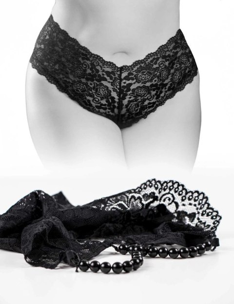 HookUp Panties Pleasure Pearls Stringi koronkowe z perełkami XL-XXL czarne HookUp Panties Pleasure Pearls Stringi koronkowe z perełkami XL-XXL czarne