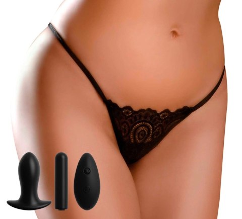 HookUp Panties Remote Lace Peek-a-Boo majtki S-L z pilotem USB czarne HookUp Panties Remote Lace Peek-a-Boo majtki S-L z pilotem USB czarne