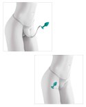 HookUp Panties Secret Gem Stringi XL-XXL z elementem dekoracyjnym silikonowym