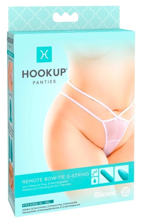 HookUp Panties Stringi XL-XXL z wkładką i pilotem, 10 trybow, czarne HookUp Panties Stringi XL-XXL z wkładką i pilotem, 10 trybow, czarne