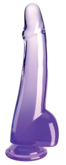 King Cock Clear Fioletowy Model 25 cm z Przyssawką i Anatomiczną Bazą