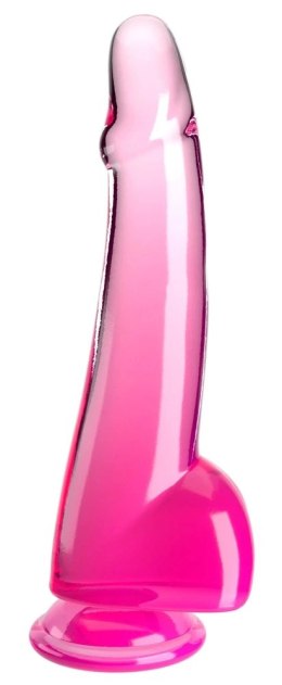 King Cock Clear model 25 cm przezroczysty-rożowy z mocną podstawą