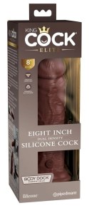 King Cock Elite 8" silikonowy model z przyssawką, brązowy, 20 cm