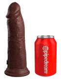 King Cock Elite 8" silikonowy model z przyssawką, brązowy, 20 cm