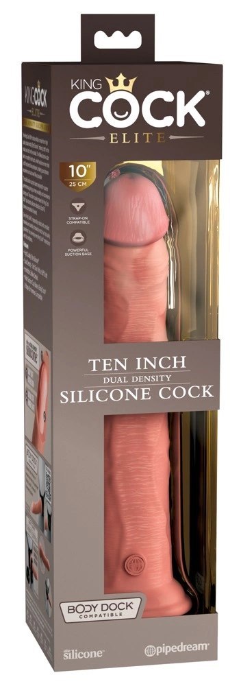 King Cock Elite Model 10" Silikonowy z Przyssawką Jasny 25 cm