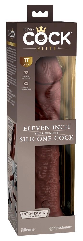 King Cock Elite Model 28 cm silikonowy z przyssawką brązowy King Cock Elite Model 28 cm silikonowy z przyssawką brązowy