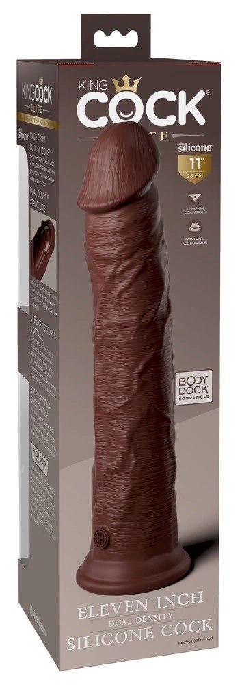 King Cock Elite Model 28 cm silikonowy z przyssawką brązowy King Cock Elite Model 28 cm silikonowy z przyssawką brązowy